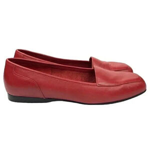 Enzo Angiolini liberty flats 5 red leather vintage Grannycore 80s 90s loafers